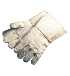 GLOVE COTTON DOUBLE PALM;4.5 IN GAUNTLET CUFF XL - Latex, Supported